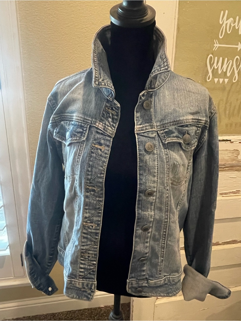 Light Blue Washed Denim Jacket - Women's Jean Jacket